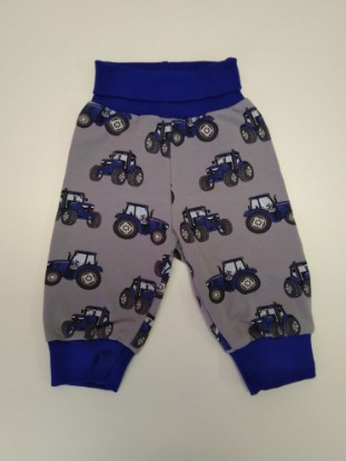 Bild von Pumphose Gr. 74 Sweat Traktoren blau auf grau