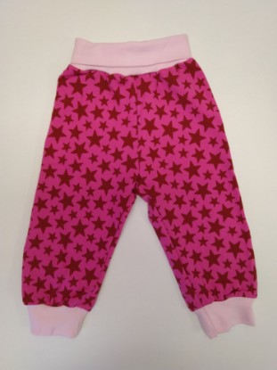 Bild von Pumphose Gr. 86 Sweat Sterne bordeaux auf pink 